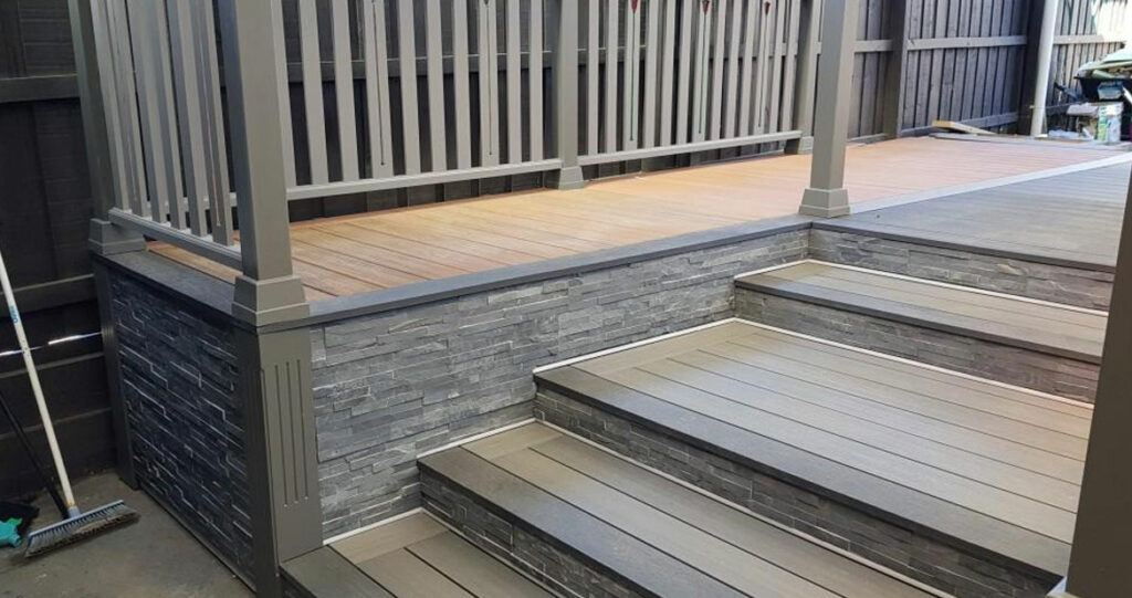 custom duel tone decking steps